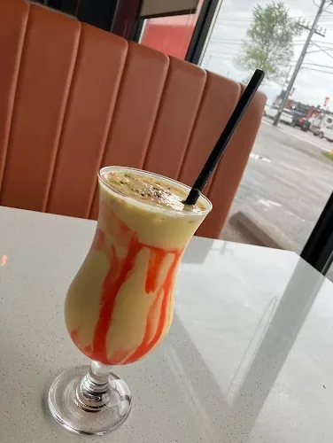 Mango lassi, cold-pressed.