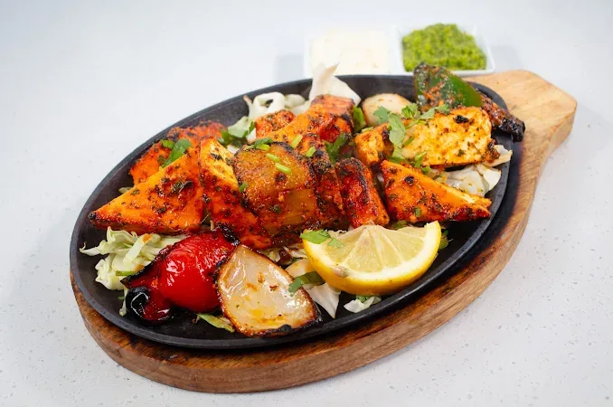 Assorted tandoor skewers — kababs and tikkas